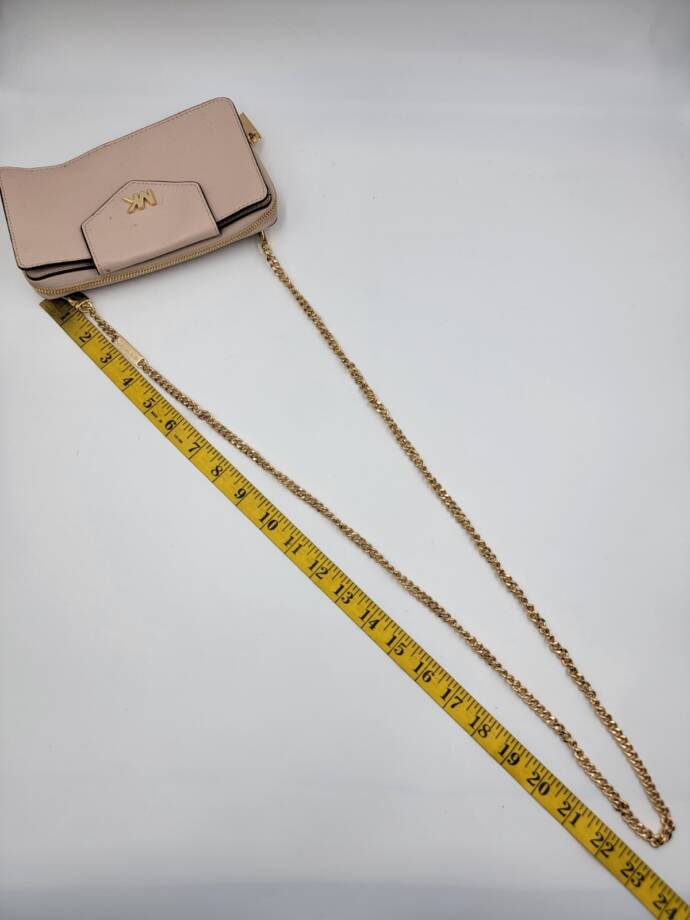 Michael Kors Convertible Leather Small Wallet On A Chain Women's Pink Zip Around