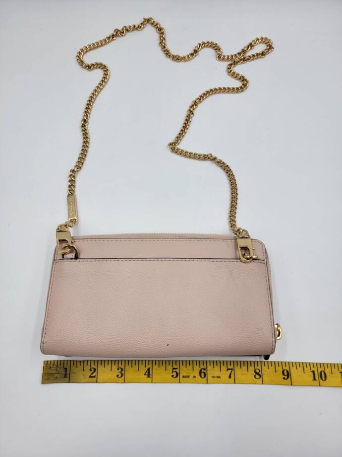 Michael Kors Convertible Leather Small Wallet On A Chain Women's Pink Zip Around