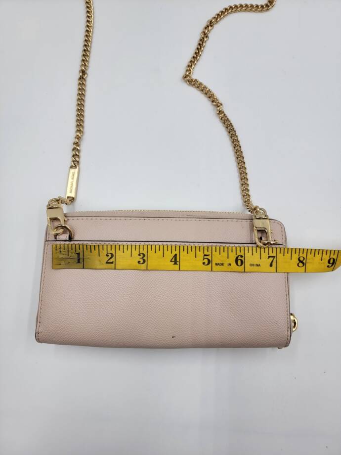 Michael Kors Convertible Leather Small Wallet On A Chain Women's Pink Zip Around