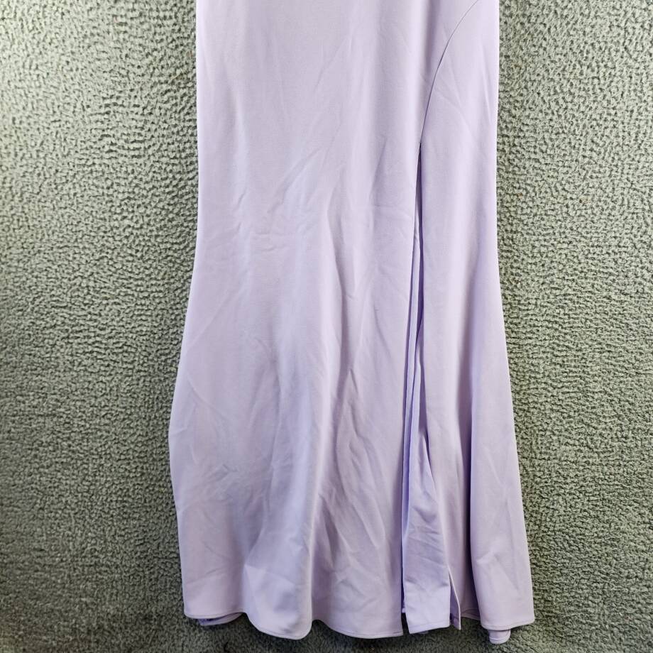 AQUA Scuba Crepe Strapless Gown Women's 6 Lilac Sweetheart Neck Back Zip Closure