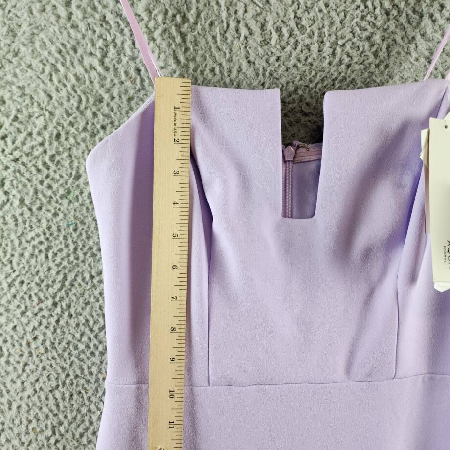 AQUA Scuba Crepe Strapless Gown Women's 6 Lilac Sweetheart Neck Back Zip Closure