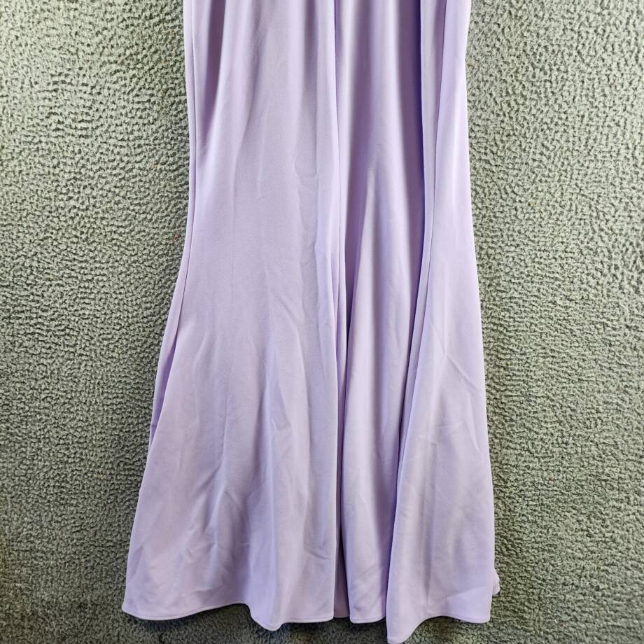 AQUA Scuba Crepe Strapless Gown Women's 6 Lilac Sweetheart Neck Back Zip Closure