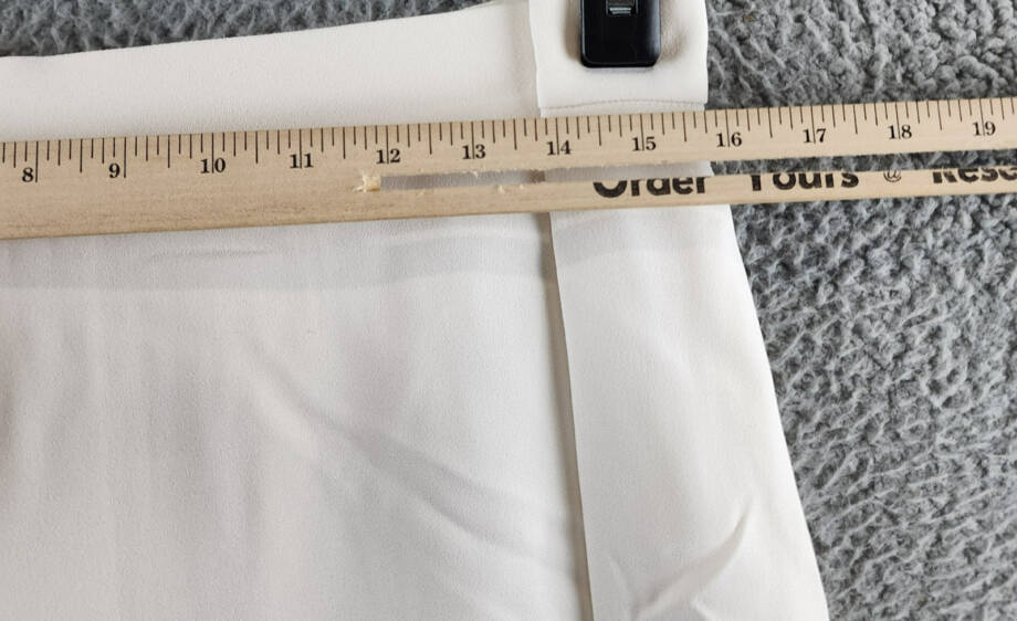 Boss Vateza Skirt Women's 12 Soft Cream Front Pleated Panel Back Zip Closure