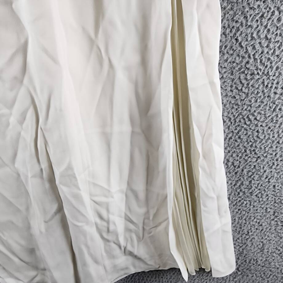 Boss Vateza Skirt Women's 4 Soft Cream Front Pleated Panel Back Zip Closure