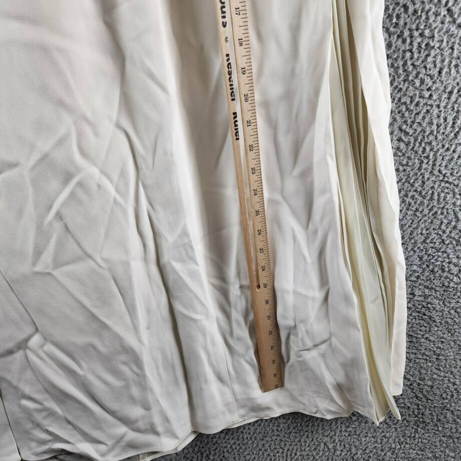 Boss Vateza Skirt Women's 4 Soft Cream Front Pleated Panel Back Zip Closure