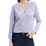 Theory Cropped Cardigan Women's S Soft Iris V-Neck Linen Blend Button Front L/S