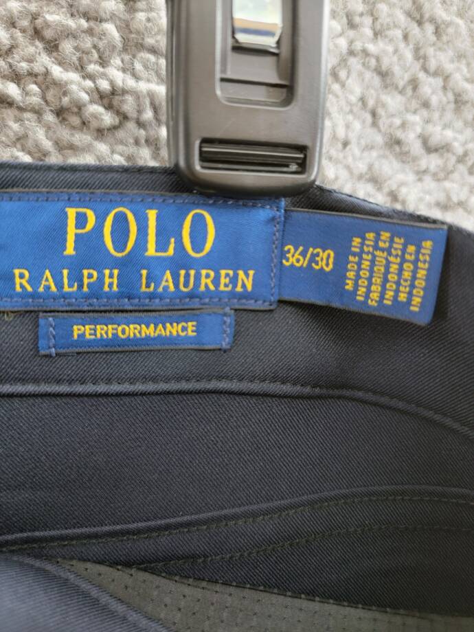 Polo Ralph Lauren Slim-Fit Performance Chino Pants Men's 36-30 Navy Button Zip