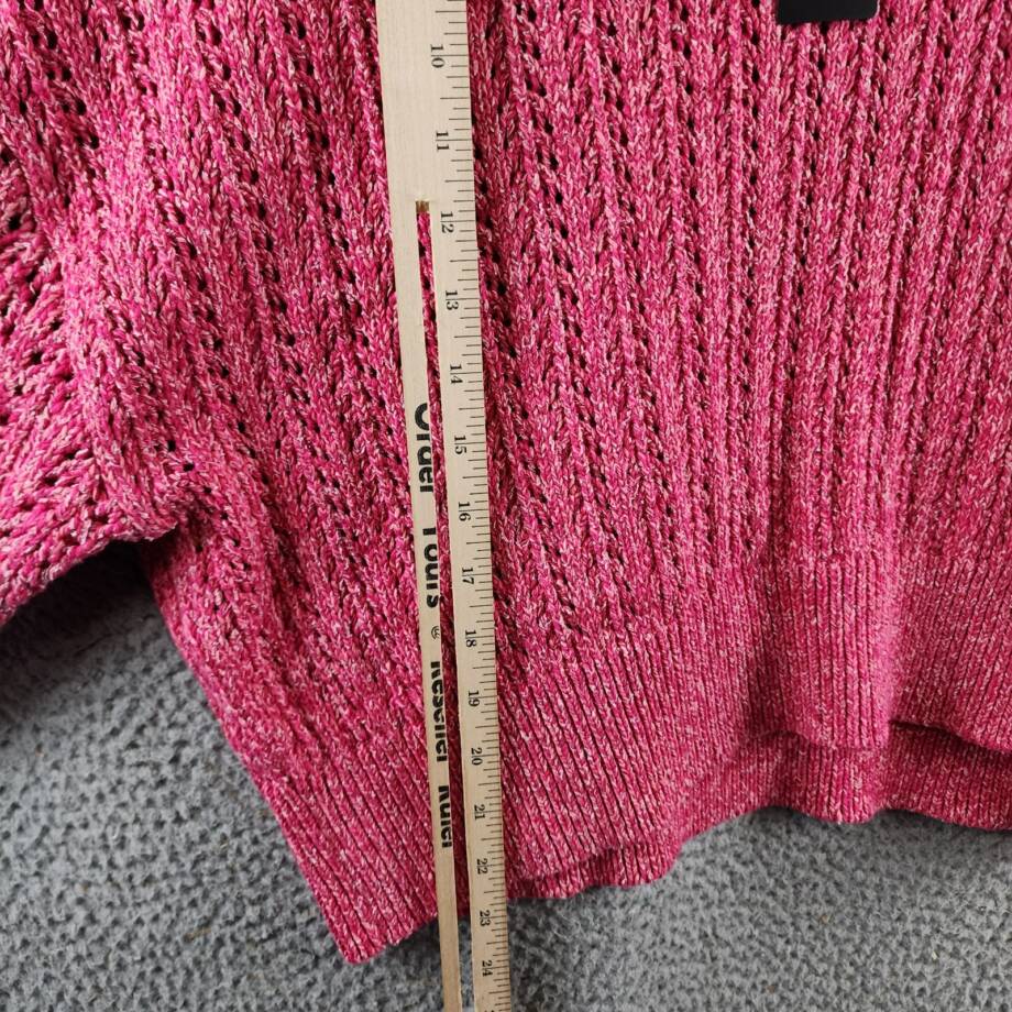 Rag & Bone Edie Open Stitch Sweater Women's XS Pink Multi Round Neck Long Sleeve