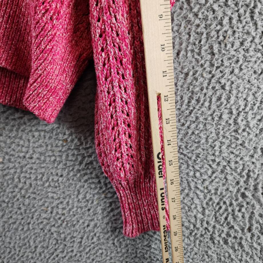 Rag & Bone Edie Open Stitch Sweater Women's XS Pink Multi Round Neck Long Sleeve