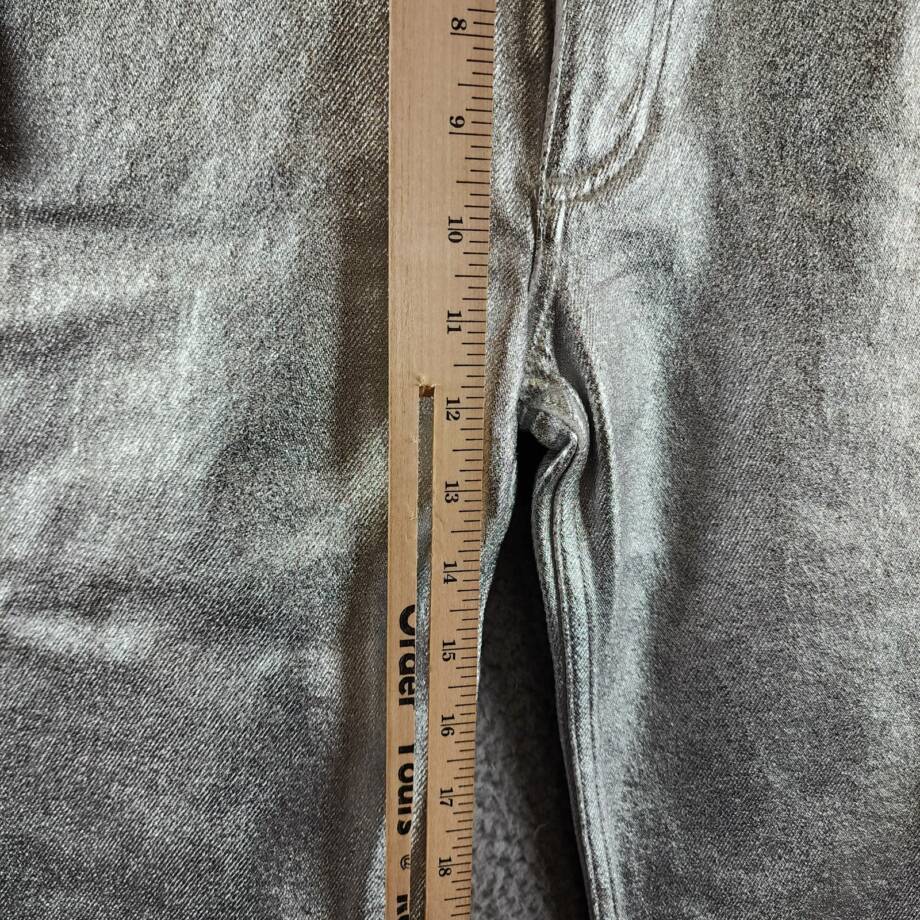 rag & bone Harlow High Rise Straight Jeans Women's 23 Coated Silver Button Zip