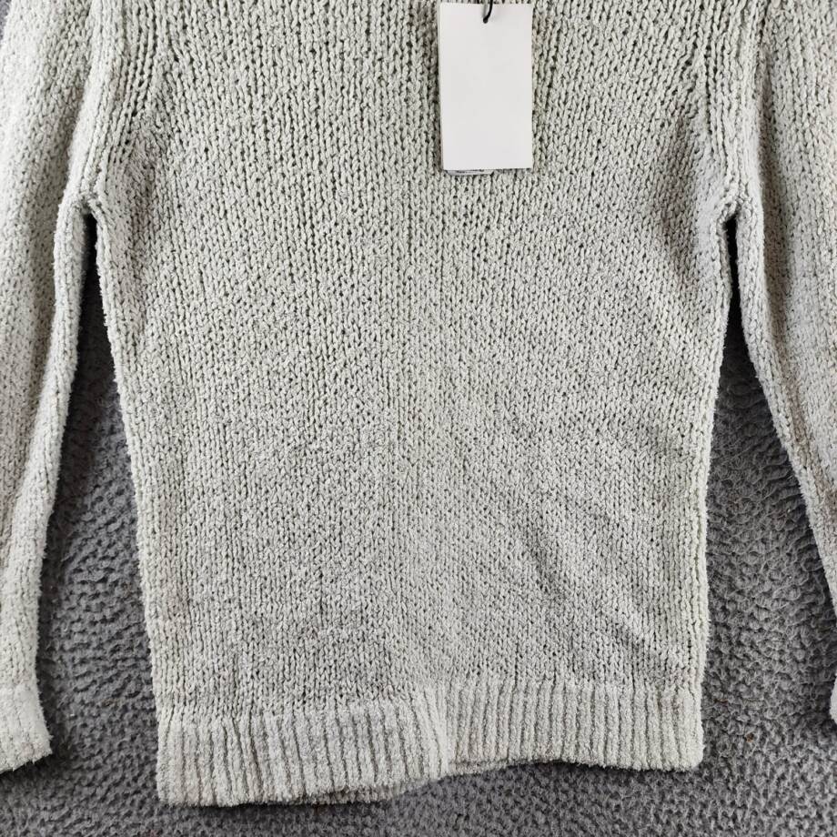 Theory Shrunken Crewneck Sweater Women's P Reed Ribbed Hem Linen Blend Pullover