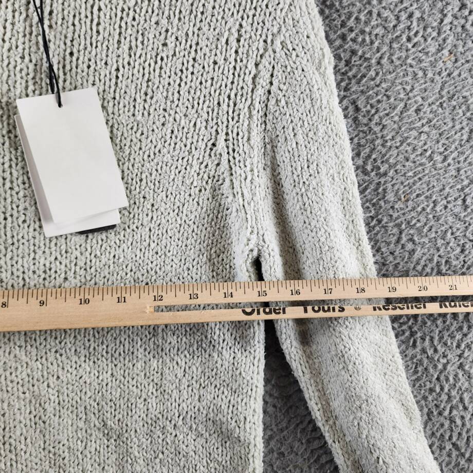 Theory Shrunken Crewneck Sweater Women's P Reed Ribbed Hem Linen Blend Pullover