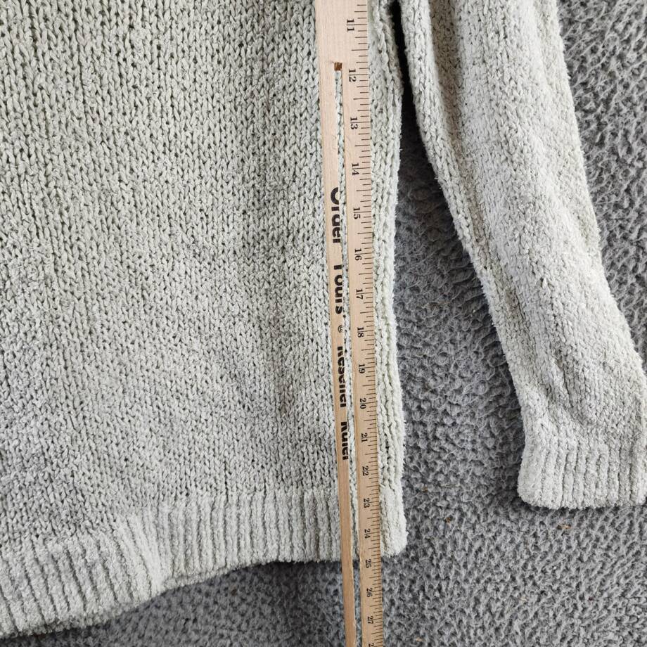 Theory Shrunken Crewneck Sweater Women's P Reed Ribbed Hem Linen Blend Pullover