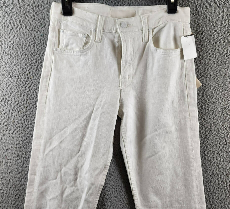 MOTHER The Smarty Pants Skimp High Rise Jeans Women's 26 Totally Innocent Solid
