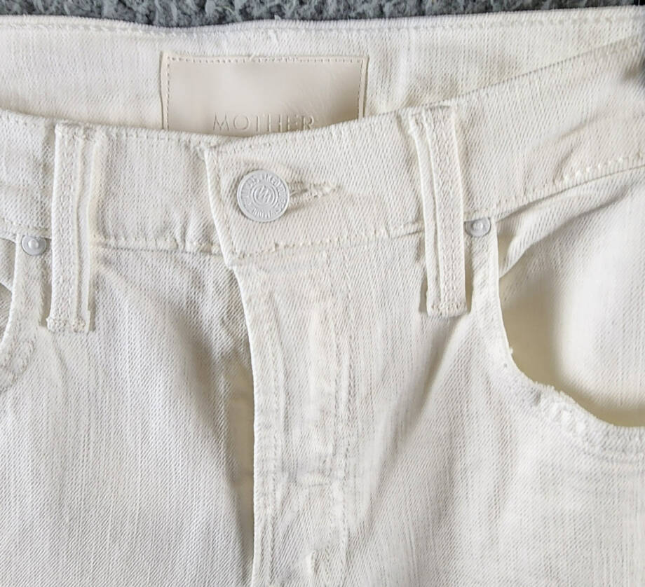 MOTHER The Smarty Pants Skimp High Rise Jeans Women's 26 Totally Innocent Solid
