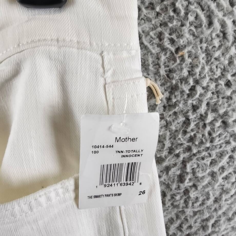MOTHER The Smarty Pants Skimp High Rise Jeans Women's 26 Totally Innocent Solid