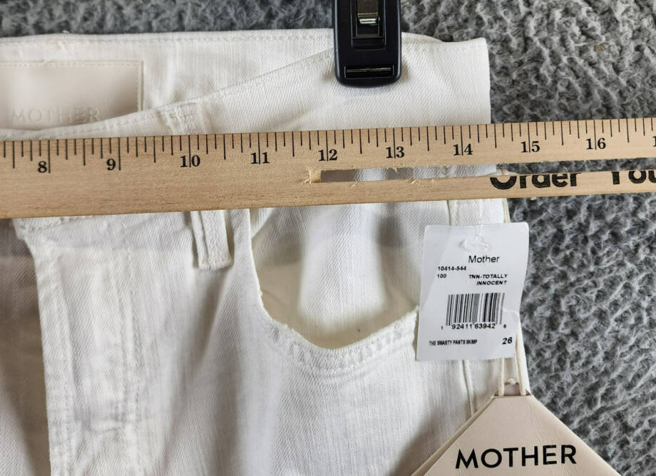 MOTHER The Smarty Pants Skimp High Rise Jeans Women's 26 Totally Innocent Solid
