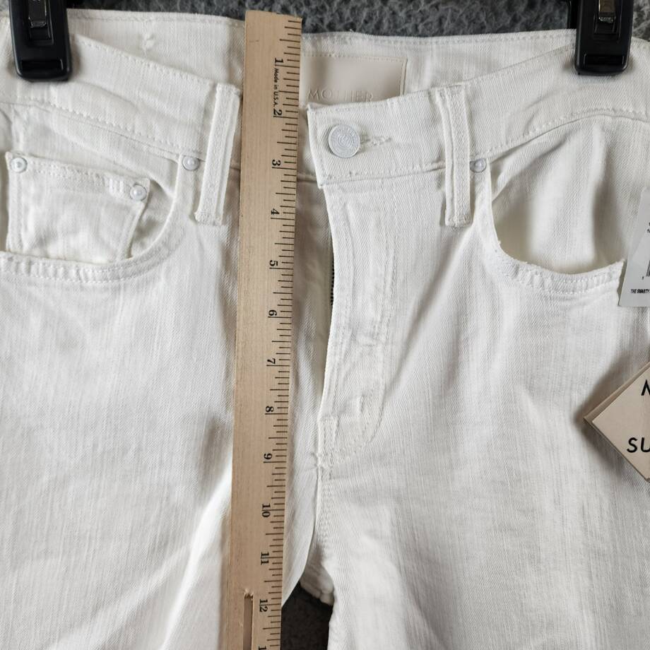 MOTHER The Smarty Pants Skimp High Rise Jeans Women's 26 Totally Innocent Solid