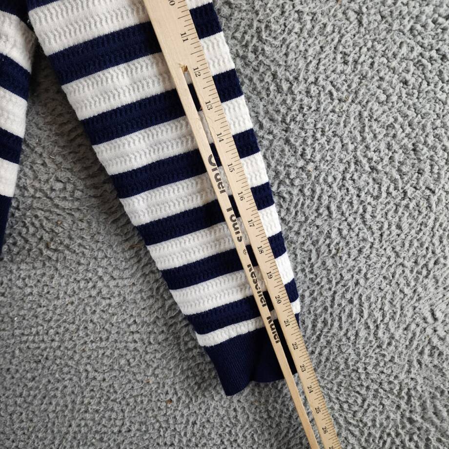 Generation Love Janice Cropped Sweater Women's S White/Navy Striped Long Sleeve