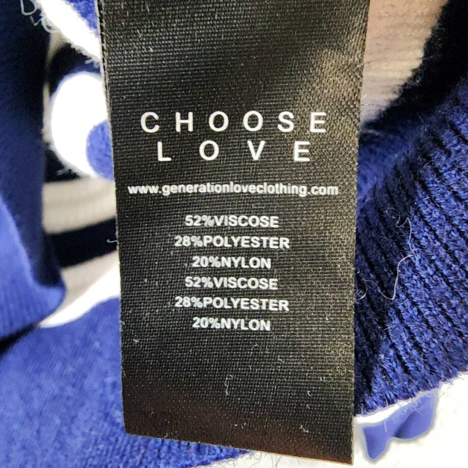 Generation Love Janice Cropped Sweater Women's S White/Navy Striped Long Sleeve