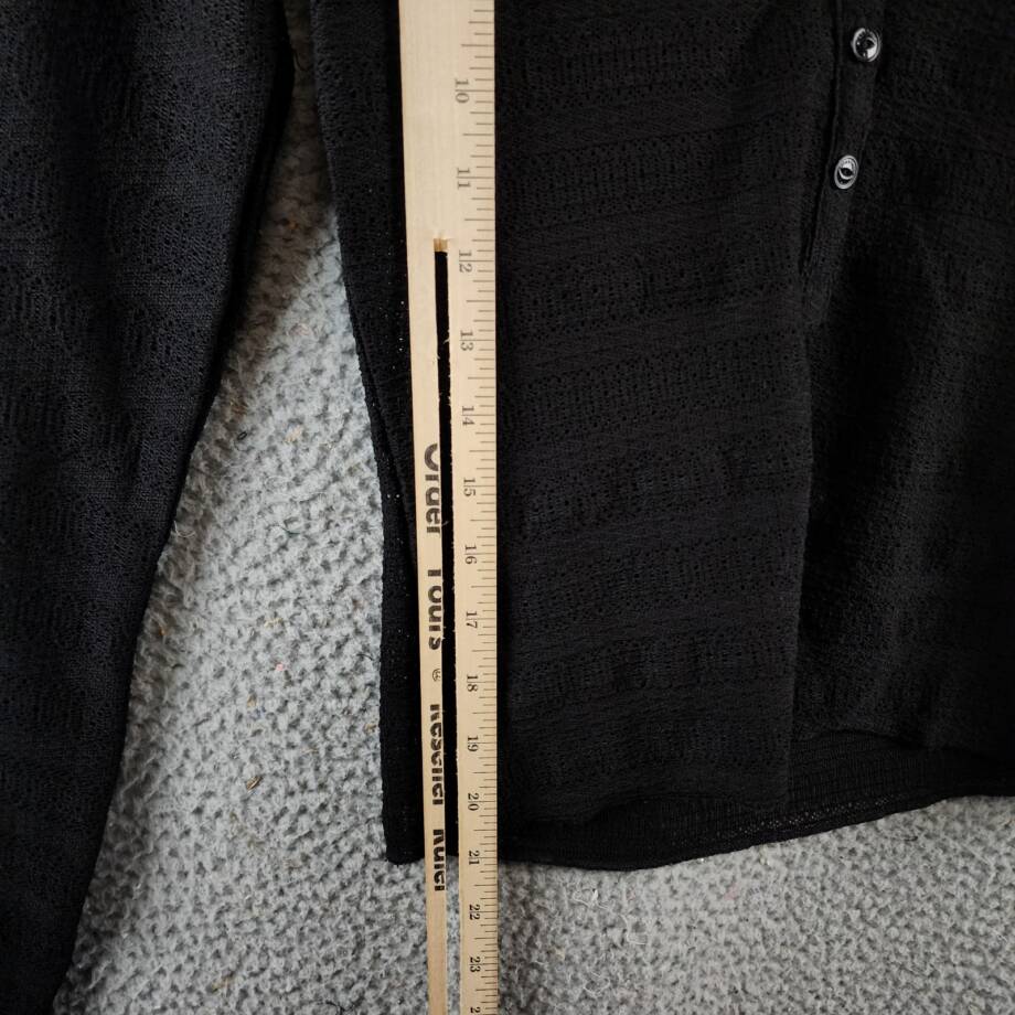 rag & bone Julia Polo Top Women's XS Black Textured Open Knit Collared Pullover