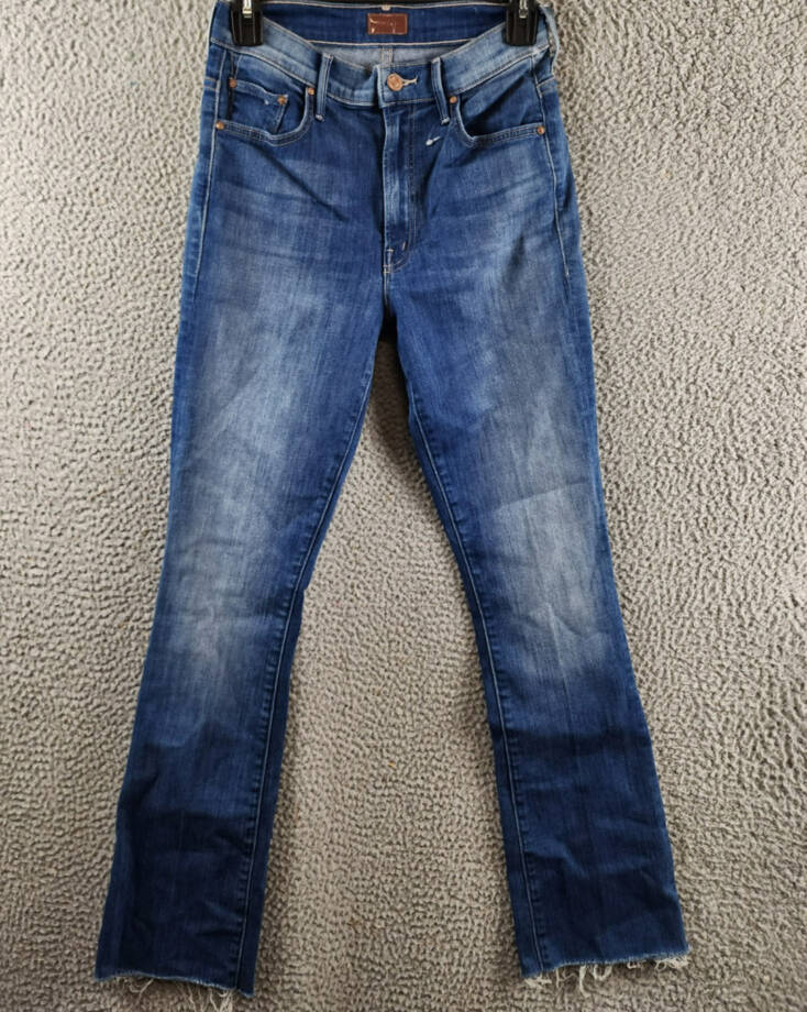 MOTHER The Insider Flood Fray Ankle Straight Jeans Women's 26 We Got The Beat