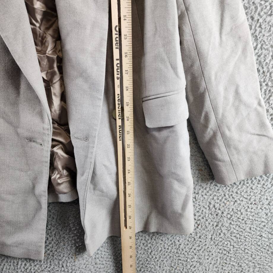 BOSS Regular-Fit Double-Breasted Jacket Women's 8 Gray Notch Lapel Long Sleeve