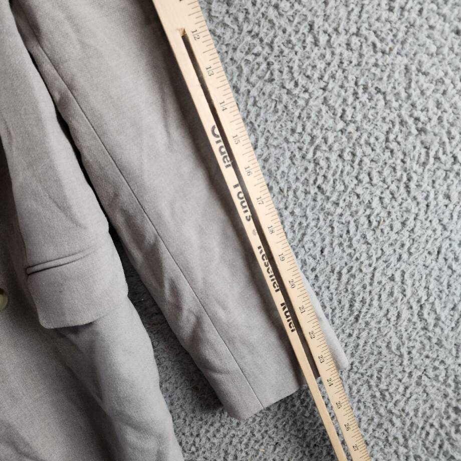 BOSS Regular-Fit Double-Breasted Jacket Women's 8 Gray Notch Lapel Long Sleeve