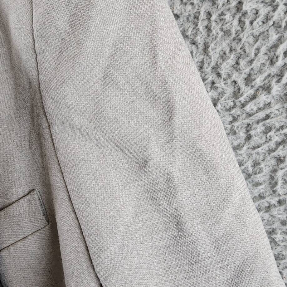 BOSS Regular-Fit Double-Breasted Jacket Women's 8 Gray Notch Lapel Long Sleeve