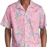 PS by Paul Smith Iris Floral Casual Fit Button Up Shirt Men's M Pink Multi S/S