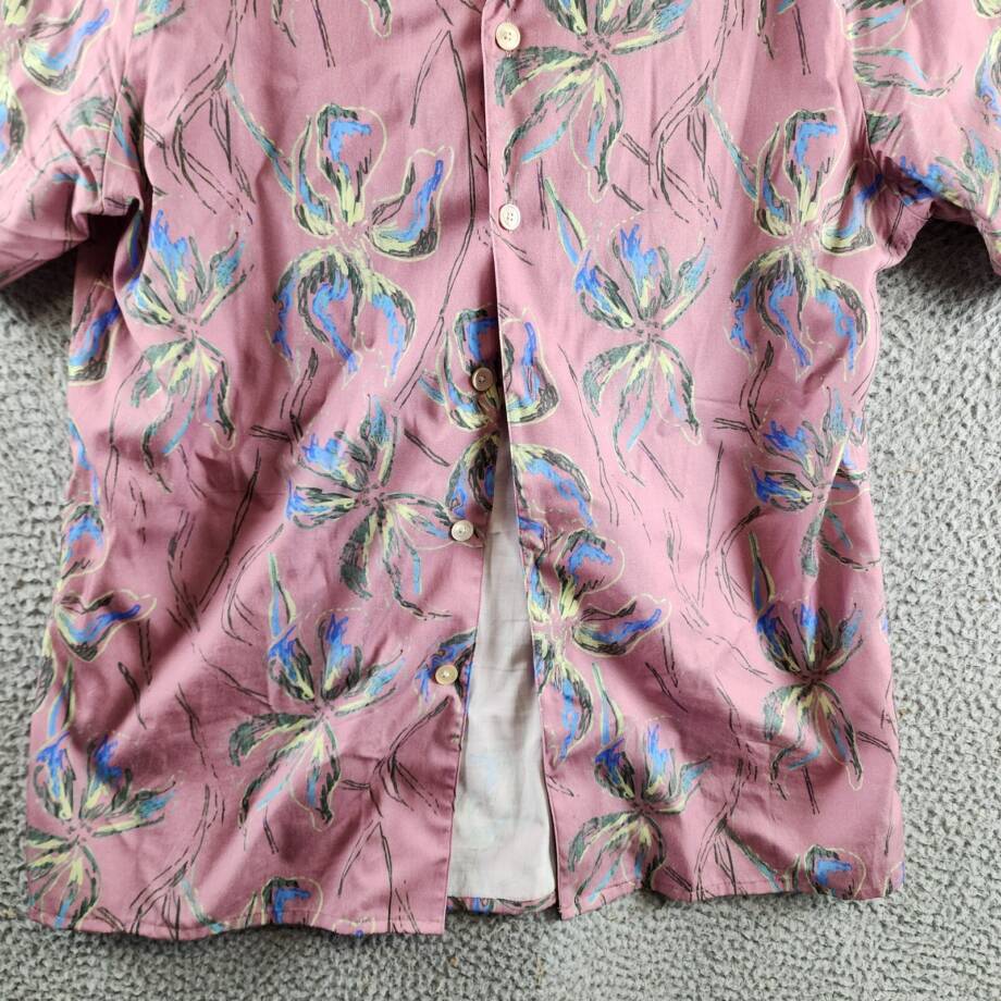 PS by Paul Smith Iris Floral Casual Fit Button Up Shirt Men's M Pink Multi S/S