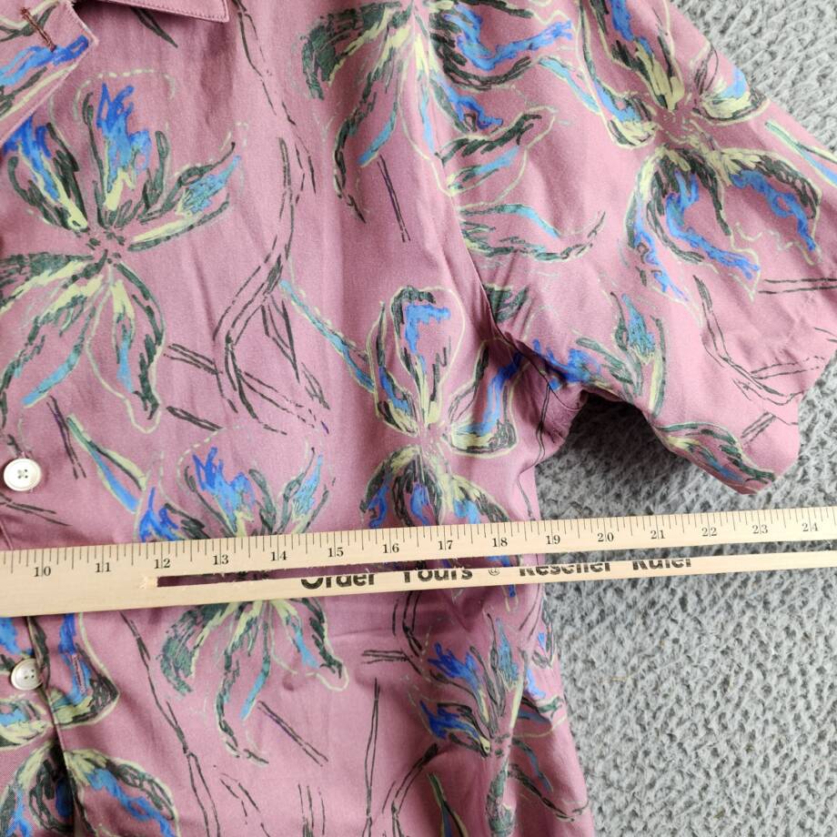 PS by Paul Smith Iris Floral Casual Fit Button Up Shirt Men's M Pink Multi S/S