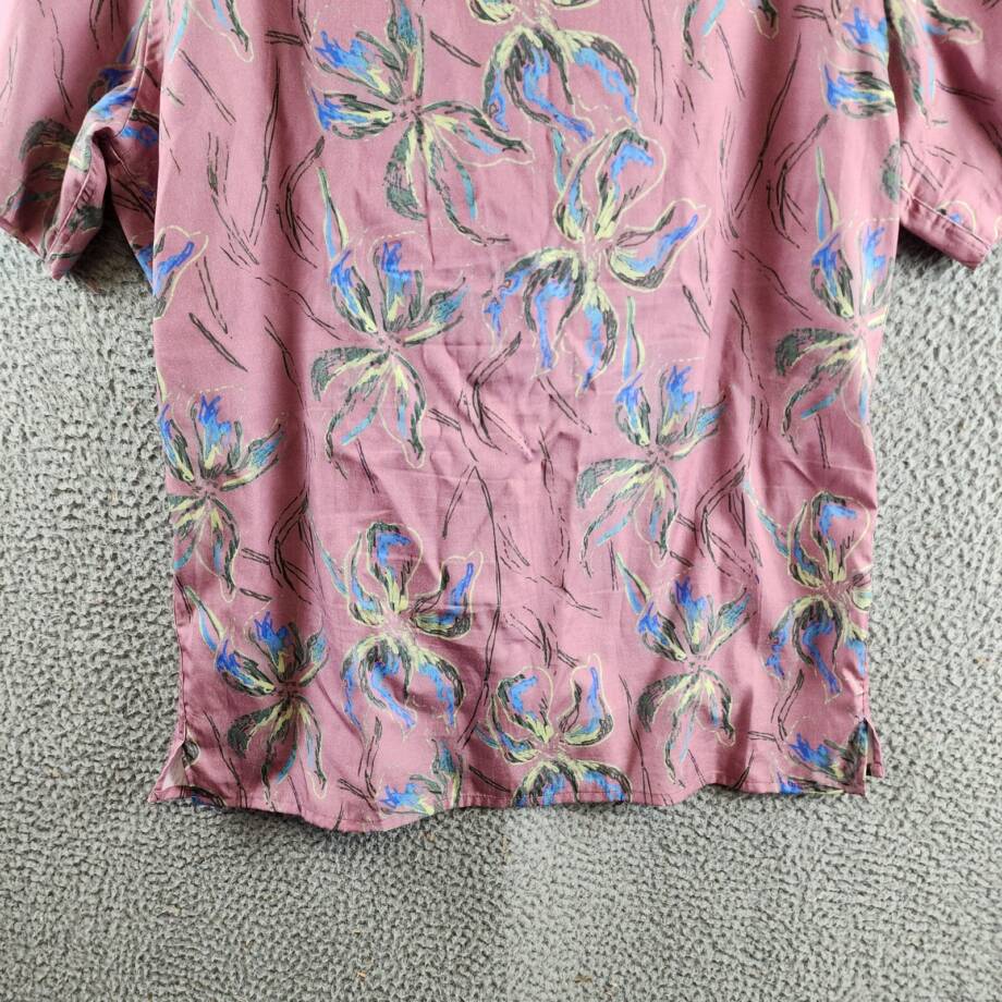 PS by Paul Smith Iris Floral Casual Fit Button Up Shirt Men's M Pink Multi S/S