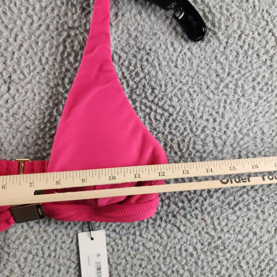 L'Agence Lexie Solid Over the Shoulder Bra Bikini Top Women's XS Berry Back Hook