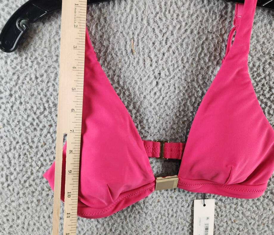 L'Agence Lexie Solid Over the Shoulder Bra Bikini Top Women's XS Berry Back Hook