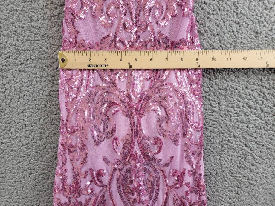 B Darlin Sequin-Pattern Floor-Sweeping Gown Juniors' 0 Dark Mauve Zip Closure