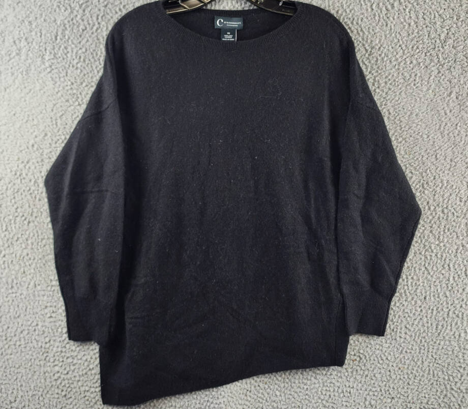 C by Bloomingdale's Cashmere Boat Neck Side Slit Asymmetrical Sweater Women's XS