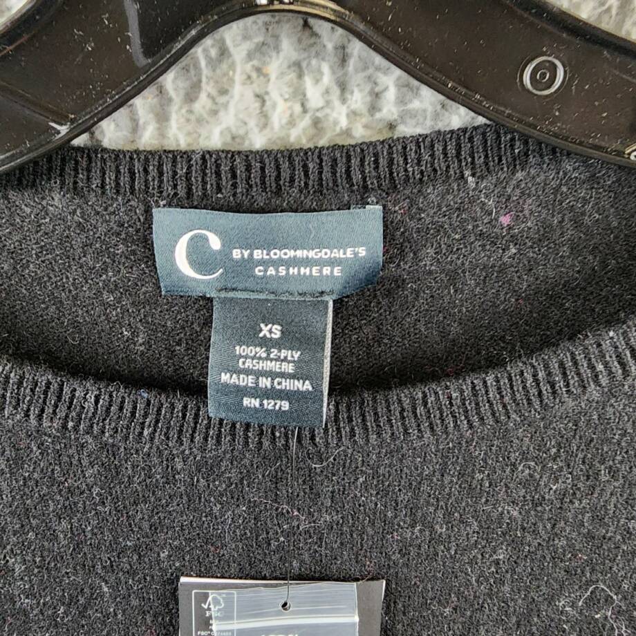 C by Bloomingdale's Cashmere Boat Neck Side Slit Asymmetrical Sweater Women's XS