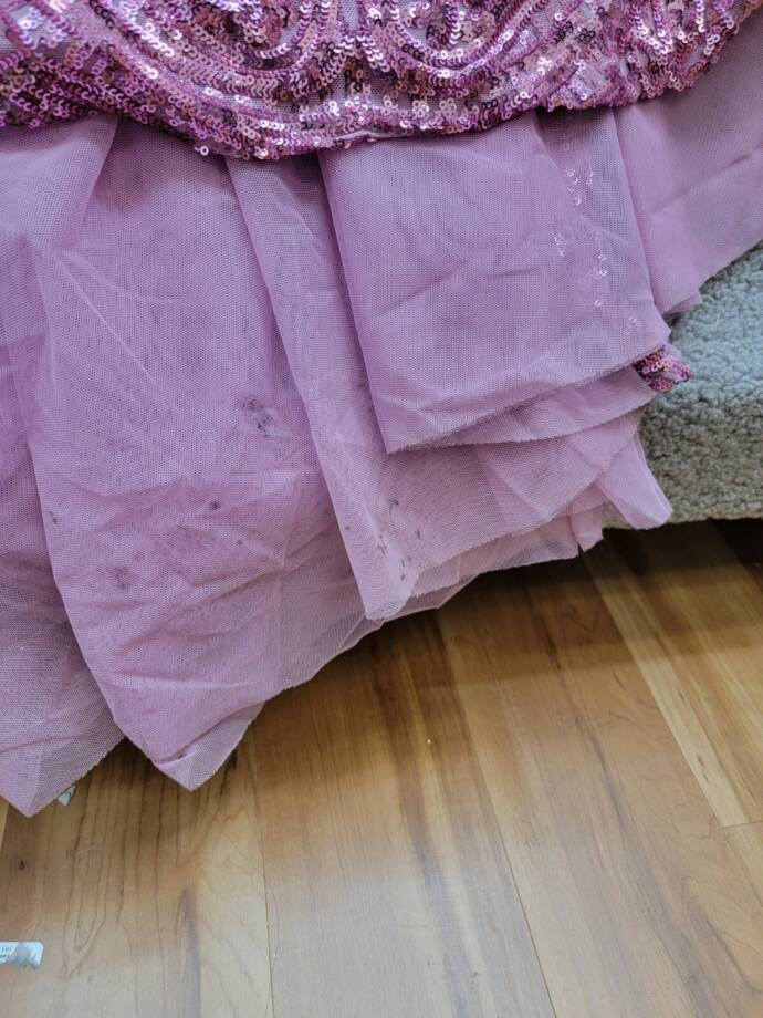 B Darlin Sequin-Pattern Floor-Sweeping Gown Juniors' 0 Dark Mauve Zip Closure