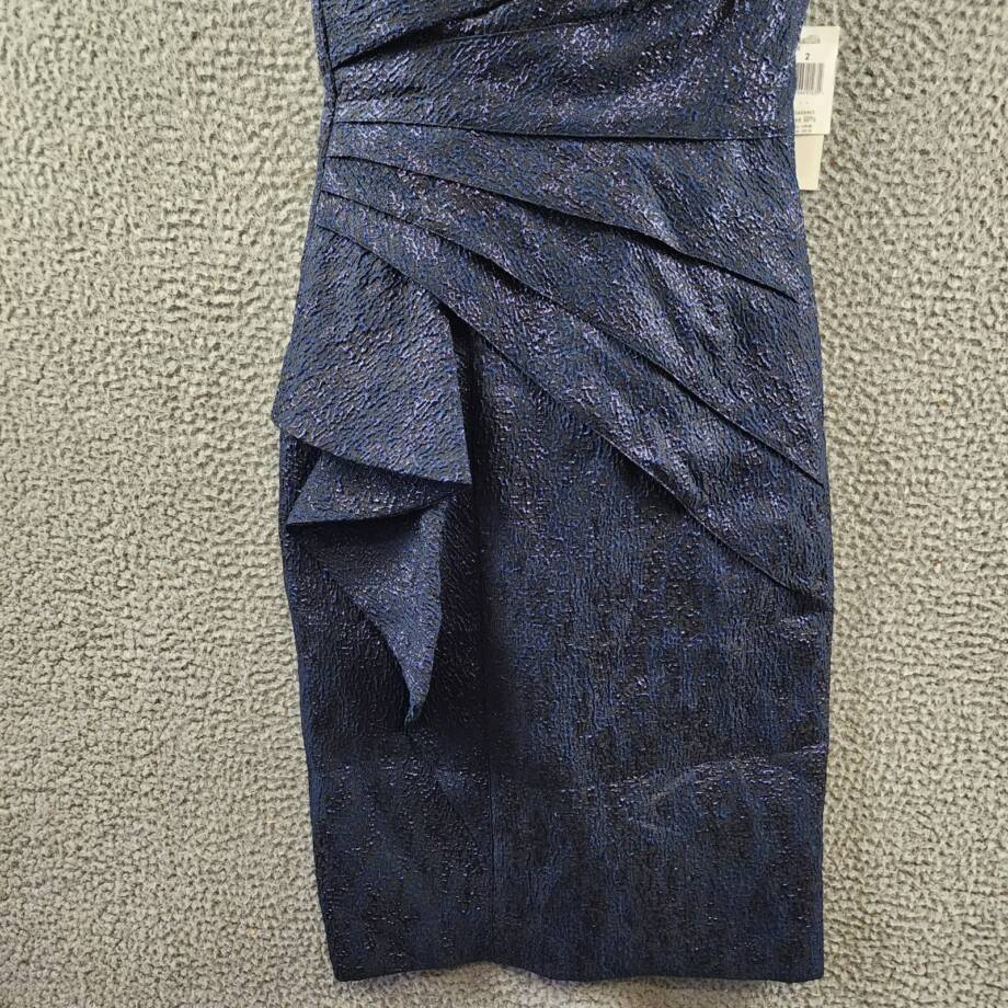 Teri Jon by Rickie Freeman Off-the-Shoulder Metallic Jacquard Dress Women's 2
