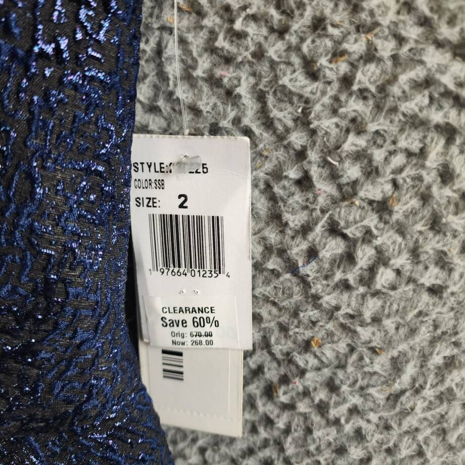 Teri Jon by Rickie Freeman Off-the-Shoulder Metallic Jacquard Dress Women's 2