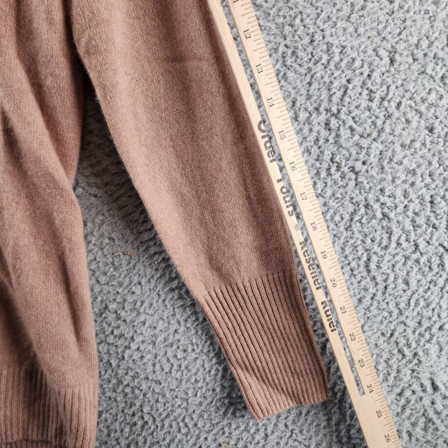 C by Bloomingdale's Cashmere Grandfather Cardigan Women's S Camel V-Neck L/S