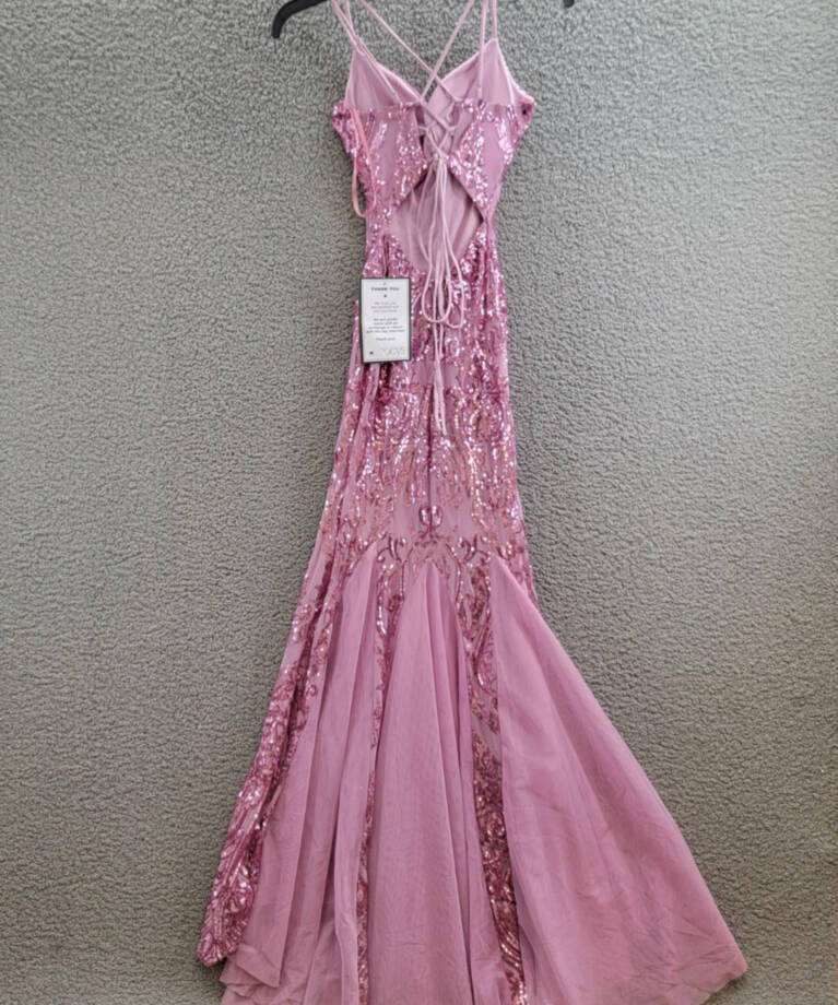 B Darlin Sequin-Pattern Floor-Sweeping Gown Juniors' 0 Dark Mauve Zip Closure