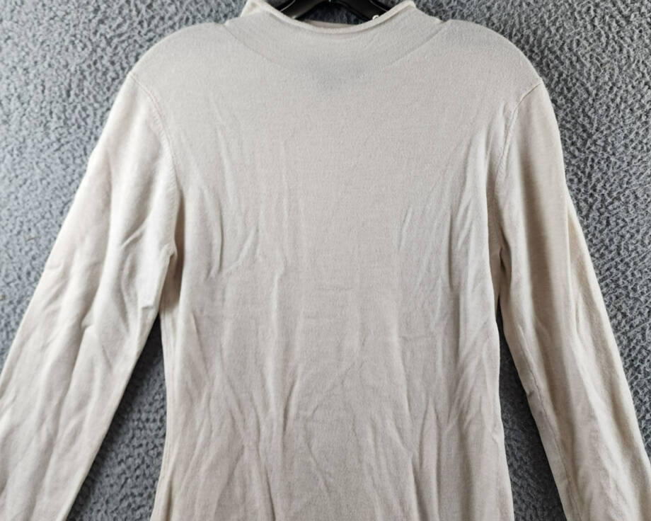 FRENCH CONNECTION Side Slit Sweater Dress Women's L Oatmeal Mock Neck Pullover