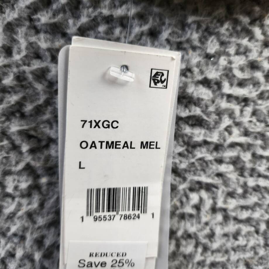 FRENCH CONNECTION Side Slit Sweater Dress Women's L Oatmeal Mock Neck Pullover
