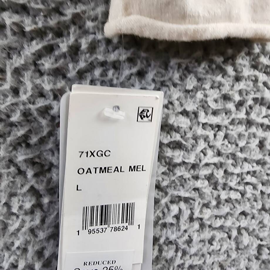 FRENCH CONNECTION Side Slit Sweater Dress Women's L Oatmeal Mock Neck Pullover