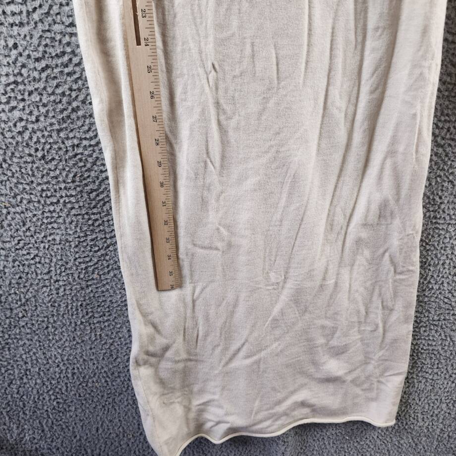 FRENCH CONNECTION Side Slit Sweater Dress Women's L Oatmeal Mock Neck Pullover