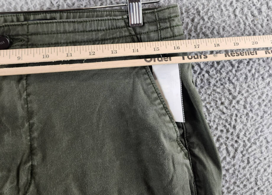 PAIGE Reid Jogger Pants Womens 31 Vintage Forester Green Drawcord Hem Button Zip