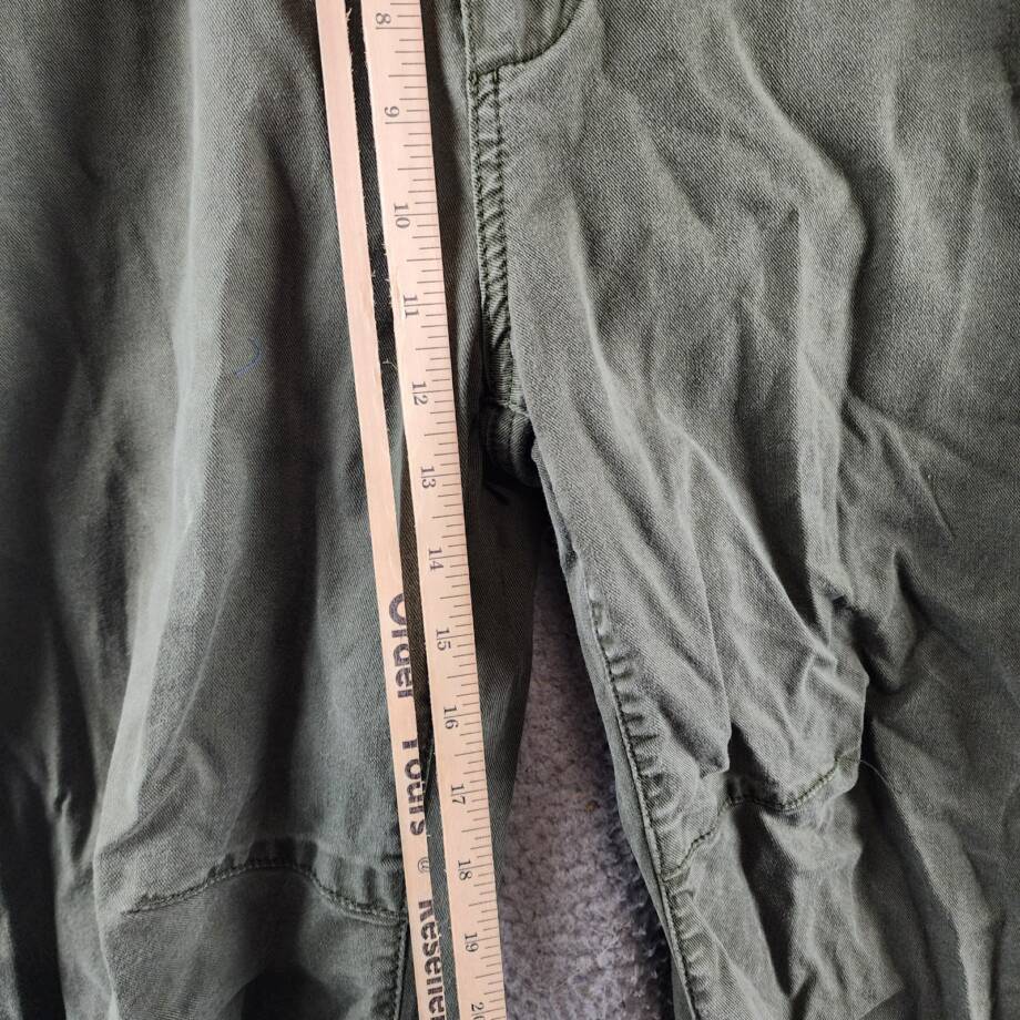 PAIGE Reid Jogger Pants Womens 31 Vintage Forester Green Drawcord Hem Button Zip