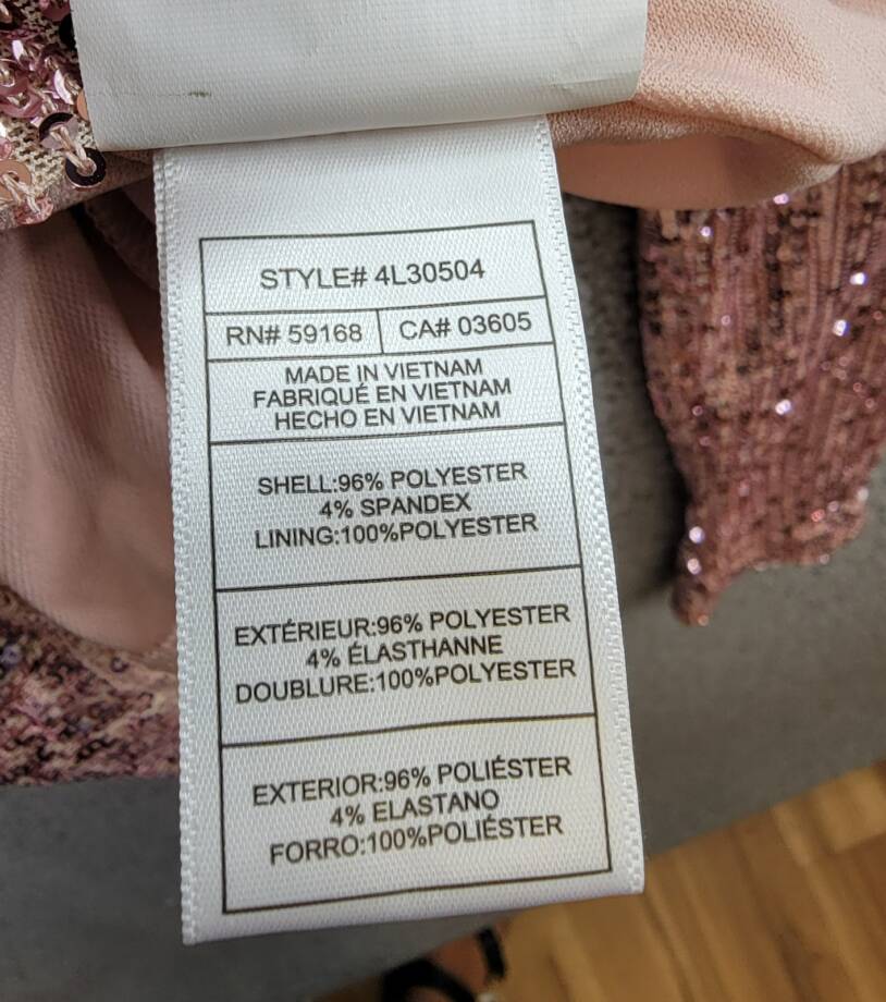Karen Kane Side Shirred Sequin Top Womens M Pink Round Neck Long Sleeve Pullover